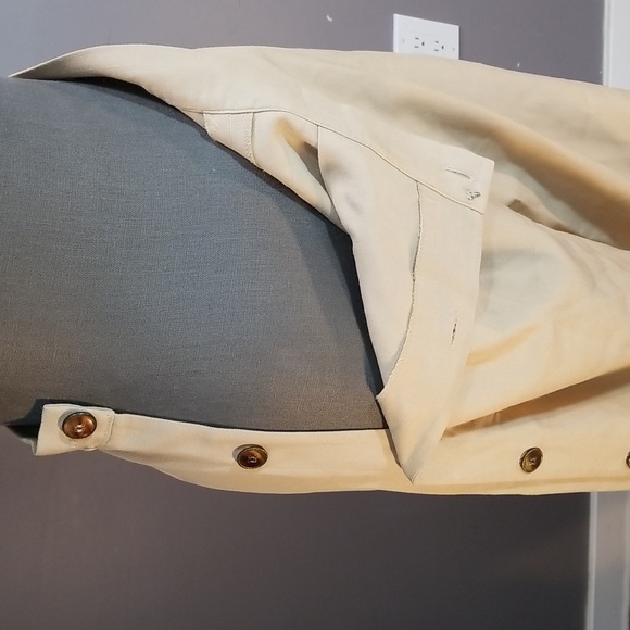 100% pure silk Ports International high waisted wide leg trousers side buttons - Picture 13 of 13